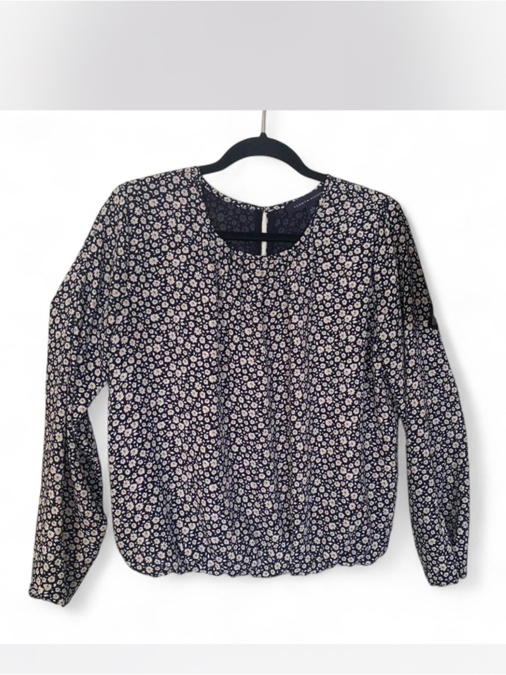 Professional Coquette Tommy Hilfiger Navy Floral Long-Sleeve Top size S